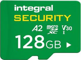 Integruota 128GB didelės talpos "microSD" kortelė, UHS-I V30 U3 A2, 4K, skirta vaizdo kameroms, prietaisų kameroms, namų apsaugai, kūdikių monitoriams ir kūno kameroms, iki 24 valandų perrašymo ir 24 000 valandų nepertraukiamo įrašymo