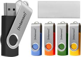 Intenso Office Line USB atmintinė 5X 64GB Super Speed USB-A 3.2 atmintinė su iki 70MB/s sparta 5 spalvų su metaliniu laikikliu ir ženklinimo etiketėmis: Amazon.de: Kompiuteriai ir priedai
