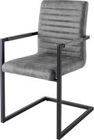 invicta INTERIOR Loft Cantilever kėdė Vintage Grey su porankiais Sūpynės kėdė Valgomojo kėdė Kėdė su porankiu