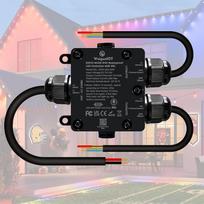 IP65 atsparus vandeniui ESP32 WLED skaitmeninis LED juostų valdiklis su mikrofonu, DC 5–24 V, 20 A saugikliu, skirtas adresuojamoms LED juostoms WS2811/WS2812B/SK6812/WS2814/SK19703/SK16703 (dviejų kanalų)