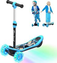 isinwheel Mini elektrinis paspirtukas vaikams, 2-in-1, elektrinis paspirtukas vaikams nuo 3 iki 14 metų, greitis 6/10 km/h, baterijos veikimo laikas 15 km, šviečiantys 5 colių ratai, nuimamas vairas, maksimalus