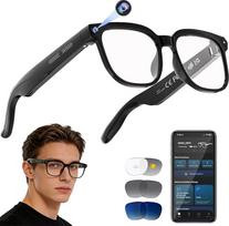 Išmanieji akiniai su 4K HD kamera ir „Bluetooth“, vertimu realiuoju laiku, muzikos klausymu ir skambučiais be rankų, fotochrominiais lęšiais, apsauga nuo UV spindulių ir mėlynosios šviesos, skirti vyrams ir moterims