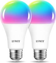 Išmanioji „Wi-Fi“ LED lemputė, 12 W, RGB, A70, spalvota, valdoma nuotoliniu būdu, „Bluetooth“, E27, 1521 LM, reguliuojamas šviesos stiprumas per programėlę, suderinama su „Google Assistant“ ir „Amazon Alexa“, „Echo“ bei „Echo Dot“, 2 vnt. rinkinys