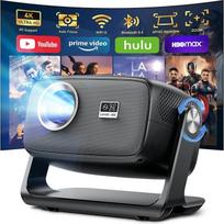 Išmanusis 4K projektorius namų kinui su „Android 14.0“, 30 000 liumenų, automatiniu fokusavimu ir trapezoidės korekcija, „Bluetooth 5.4“ ir „Wi-Fi 6“, 30–220 colių, ekrano veidrodžio funkcija „iOS“/„Android“/„TV Stick“ įrenginiams