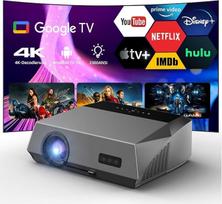 Išmanusis 4K projektorius su „Google TV“, „Wi-Fi“ ir „Bluetooth“, „Dolby Audio“, HDMI