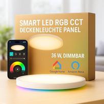 Išmanusis LED RGB CCT lubų apšvietimo skydelis 36 W, reguliuojamas, suderinamas su "Alexa", "Google Home", valdymu balsu