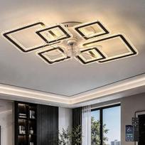 Išmanusis lubinis ventiliatorius su apšvietimu, tylus, LED lubinis šviestuvas su reguliuojamu apšvietimu ir ventiliatoriumi, 78 W, su apsisukimo funkcija, 6 greičiai, šviestuvas su ventiliatoriumi ir nuotolinio valdymo pultu, skirtas miegamajam ir svetain