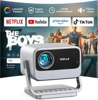 Išmanusis projektorius su iš anksto įdiegta „Netflix“ programa ir „Dolby Audio“: „VOPLLS“ automatinis fokusavimas / trapecijos korekcija, 40 000 liumenų projektorius, 4K namų kinas, „Wi-Fi 6“, „Bluetooth“, „Full HD 1080p“ vaizdo projektorius / skirtas nau