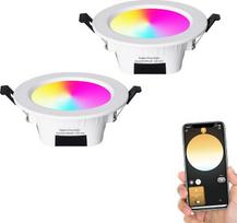 Išmanusis „ZigBee“ LED įleidžiamasis prožektorius, reguliuojamo ryškumo RGB šiltos ir šaltos baltos spalvos įleidžiamasis prožektorius