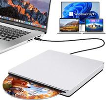 Išorinis CD/DVD įrenginys nešiojamajam kompiuteriui: nešiojamasis USB-C CD/DVD grotuvas, įrašymo įrenginys ir skaitytuvas, skirtas „Mac“, „PC“ ir „Windows 11“ kompiuteriams su USB 3.0 adapteriu ir aliuminio lydinio lizdu, pritaikytas „Apple“ įrenginiams