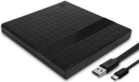 Išorinis DVD ir CD įrenginys – „FAGORY“ USB 3.0 Type-C „Superspeed“ nešiojamasis CD ir DVD įrenginys, tylus nešiojamasis DVD ir CD įrašymo įrenginys, plonas išorinis įrenginys, skirtas nešiojamiesiems kompiuteriams, stacionariems kompiuteriams su „Windows