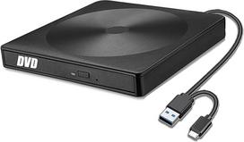 Išorinis DVD įrenginys, CD/DVD įrašymo ir atkūrimo grotuvas su USB 3.0 Type-C sąsaja, DVD/CD įrašymo įrenginys