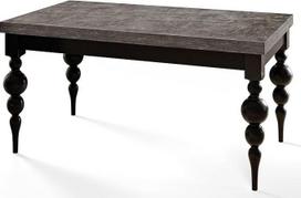 Išsiskleidžiantis valgomojo stalas 160 x 80 x 78,5 cm, tamsiai pilkos spalvos | Stačiakampis stalas „LENA“ su juodomis kojomis