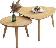 Išskirtinis 2 dalių sofos šoninis staliukas, sujungiamas medinis svetainės ir miegamojo kavos staliukas, daugiafunkcinis poilsio staliukas, žemas 45 cm aukščio staliukas prie grindų (spalva: E, matmenys: 70+50 cm)