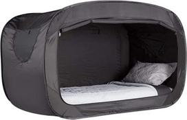 Išskleidžiama lovos palapinė suaugusiems ar vaikams, sulankstoma, kvėpuojanti lovos tunelio tipo palapinė, miego palapinė biurui ar namams su tamsinančiu audiniu, „Dream Tent“, 81 x 41 x 47 colių, juoda, 205 cm x 105 cm x 120 cm