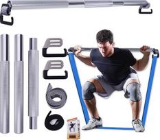 J Bryant Fitness pasipriešinimo juostos pratybų baras Didelis kablys 21.6 "ilgis su rankenomis Sunkioji juosta