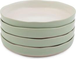 Jamie Oliver „Big Love Dishy Bowl“ – patvarus akmens masės patiekimo dubenėlių rinkinys, tinkamas plauti indaplovėje ir naudoti mikrobangų krosnelėje, žalias/baltas, 4 vnt. rinkinys, 700 ml, 22 x 22 x 13 cm