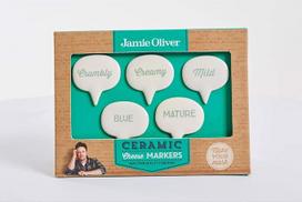 Jamie Oliver „Vintage“ sūrio etikečių rinkinys, 5 vnt., sūrio etiketės, sūrio žymekliai, užkandžiai, keramika, kreminė spalva, 5 x 4 cm, 554899