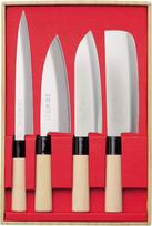 Japanisches 4er Messerset SekiRyu Sashimi, Deba, Santoku & Nakiri - SR1000. Klinge aus Rostfreiem Stahl