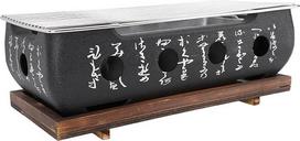 Japonų stiliaus namų kepimo įrankis – anglies grilis-orkaitė, stačiakampis „Hibachi“ grilis iš aliuminio lydinio, skirtas „Yakiniku“, „Robata“, „Yakitori“, „Takoyaki“ ir kepimui ant grotelių (XL)