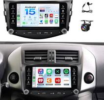 JAWSEU 4+64GB automobilių radijas su ekranu, skirtas „Toyota RAV4“ (2006–2012 m.) | 2DIN 7 colių automobilių radijas, palaikantis DAB+, navigaciją, WLAN, 5G, FM, Hi-Fi, „CarPlay“, „Android“, valdymą per vairo ratą, „Bluetooth“ ir „Android 15“