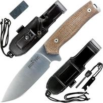 JEO-TEC Nº21 peilis su fiksuota geležte, skirtas išgyvenimui lauke, medžioklei ir žvejybai, 11,5 cm geležtė, dėklas ir ugniai atsparus plienas, rankų darbo Ispanijoje, pilnaviduris peilis