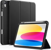 JETech dėklas "iPad" (A16) 11/10 kartos (2025/2022) su rašiklio laikikliu, plonas planšetinio kompiuterio apsauginis dėklas su minkšta TPU nugarėle ir automatinio užmigimo / pabudimo funkcija (juodas)