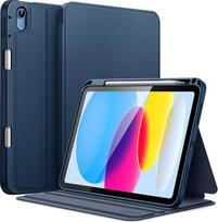 JETech dėklas "iPad" (A16) 11/10 kartos (2025/2022) su pieštuko laikikliu, plonas "Folio" stovelis, apsauginis planšetinio kompiuterio dėklas, daugiakryptis vaizdas (Navy)