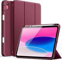 JETech dėklas "iPad" (A16) 11/10 kartos (2025/2022) su rašiklio laikikliu, plonas planšetinio kompiuterio apsauginis dėklas su minkšta TPU nugarėle ir automatinio užmigimo / pabudimo funkcija (bordo spalvos)