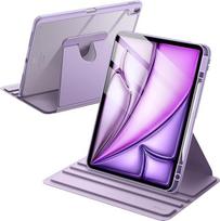 JETech sukiojamas dėklas „iPad Air 13" M4/M3/M2“ (violetinis) | Skirtas 2026/2025/2024 m. modeliams, 360° sukiojamas laikiklis, skaidrus galinis dangtelis, miego/pabudimo funkcija automobilyje, rašiklio laikiklis, visiška apsauga