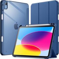 JETech „iPad“ (A16) 11-osios/10-osios kartos dėklas – tamsiai mėlynas | Skirtas 2025 m./2022 m. modeliams, skaidrus galinis dangtelis, rašiklio laikiklis, plonas apvadas, trigubas stovas