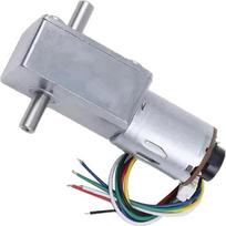 JGY370 nuolatinės srovės reduktoriaus variklis 6 V/12 V/24 V su kodatoriumi, sraigtinė pavara, metalinė pavara, didelis sukimo momentas, dvigubas velenas (tik variklis, 23R-24V)