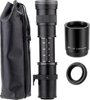 JINTU 420–800 mm 1600 mm + 2x telekonverteris, f/8,3, rankinio priartinimo teleobjektyvas + T-tvirtinimas, skirtas „Nikon“ D5500, D3300, D3200, D5300, D3400, D7200, D750, D3500, D7500, D600, D800, D810, D3100, D5200, D5600 D7000 fotoaparatui