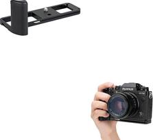 JJC aliuminio rankena, suderinama su „Fujifilm X-T4“, „Arca Type L“ laikiklis | Greito atsegimo plokštelė, metalinė konstrukcija, užtikrinanti didesnį stabilumą laikant fotoaparatą rankose