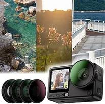 JJC Osmo Action 6 filtrų rinkinys, 4 dalys, ND CPL UV Black Mist 1/2 filtras, skirtas DJI Osmo Action 6, pilkasis filtras, poliarizacinis filtras, juodas difuzinis filtras, ultravioletinių Action6 filtrų rinkinys, optinis stiklas su