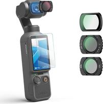 JJC „Osmo Pocket 4 3“ kintamo stiprumo ND „Black Mist“ CPL filtras su ekrano apsauga | Magnetinis ND2–32, 64–1K ir juodos difuzijos 1/4 bei CPL filtras, daugiasluoksniu padengtas HD optinis stiklas su filtro dėklu ir valymo skepetėle
