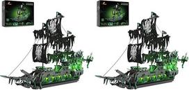 JMBricklayer piratų laivo statybiniai blokeliai, 40001 „Skraidantis olandas“ piratų laivo fiksavimo blokeliai, burlaivio modelio rinkinys, laivų žaislai suaugusiems ir berniukams (2 vnt. rinkinys)