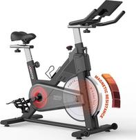 JOROTO treniruoklių dviratis su magnetiniu pasipriešinimu, fitneso dviračiai su 4 kryptimis reguliuojamu vairu, Ergometras namų treniruoklis su RPM monitoriumi, 11,8 colių planšetinio kompiuterio laikiklis, 15 kg smagratis - 150 kg apkrovos talpa