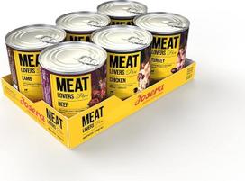 JOSERA Meat Lovers Pure Multipack (6 x 800 g) | Suaugusiems šunims | Aukščiausios kokybės drėgnas ėdalas suaugusiems šunims | 4 skirtingos rūšys | Daug mėsos (68 %) | Be grūdų | Drėgnas ėdalas šunims | Pakuotė po 6 vnt.