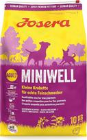 JOSERA Miniwell (1 x 10 kg) | Adult Mini | Premium sausas maistas suaugusiems mažų veislių šunims | Paukštiena ir ryžiai | Maži kroketai | Ypač suderinami | Be kviečių | Šunų maistas | Pakuotė po 1 vnt.