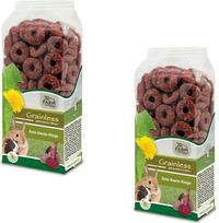 JR FARM burokėlių žiedai | Dviguba pakuotė | 2 x 100 g | Papildomas pašaras triušiams ir graužikams | Žiedai be grūdų, pagaminti iš 100 % daržovių | Su vitaminais ir mineralais