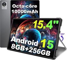 jumper 15,4 colių planšetinis kompiuteris, "Android" 15 planšetinis kompiuteris su Helio G99 aštuonių branduolių procesoriumi (iki 2,2 GHz), žaidimų planšetiniai kompiuteriai su stovu ir dėklu, 8GB RAM 256GB ROM, 10000 mAh, BT5.2, 4 garsiakalbiai, skirt