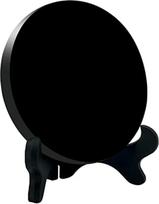 Juodasis Obsidiano veidrodis, juodasis Obsidiano veidrodis namų dekoravimui, jogai, meditacijai, energetinis veidrodis su laikikliu (15 cm)
