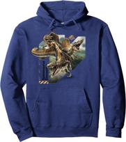 Jurassic World Rebirth Spinosaurus Medžioklinis džemperis su gobtuvu, juodas, S
