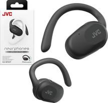 JVC „Nearphones“ atviros ausies „True Wireless“ ausinės su pasukamuoju mechanizmu, 16 mm didelio skersmens garsiakalbiu, skirtos naudoti vienoje ausyje, „Bluetooth“ 5.4, ilgas baterijos veikimo laikas (iki 26 valandų), HANP40TB (juodos)