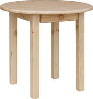 k koma Apvalus pušies stalas su stalčiumi, valgomojo stalas, virtuvės stalas, restorano masyvas, dažyta pušis (80 cm)