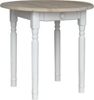 k koma Apvalus pušies stalas Valgomasis stalas Medinis virtuvės stalas Baltas stalčius Kaimo namų stilius Neapdorotas (60 cm)