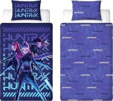 K POP Demon Hunters oficialiai licencijuotas vienkartinis antklodžių rinkinys | Huntrix Power dizainas | dvipusis patalynės komplektas, įskaitant atitinkamą užvalkalą pagalvei | puikiai tinka vaikų darželiui | medvilnė
