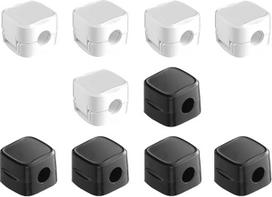 Kabel-Clips, reguliuojamas magnetinis kabelių laikiklis, lipnus laidų tvarkytuvas, kabelių tvarkymo sistema ant stalo, skirta mobiliojo telefono įkrovimo laidams ir garso laidams biure, namuose, automobilyje, 10 vnt. (5 vnt. baltos spalvos, 5