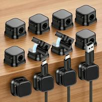 Kabelio laikikliai, lipnūs, magnetiniai, kabelio laikikliai rašomajam stalui, įkrovimo kabeliai, HDMI, USB, biurui, namams, juodi, 12 vnt.